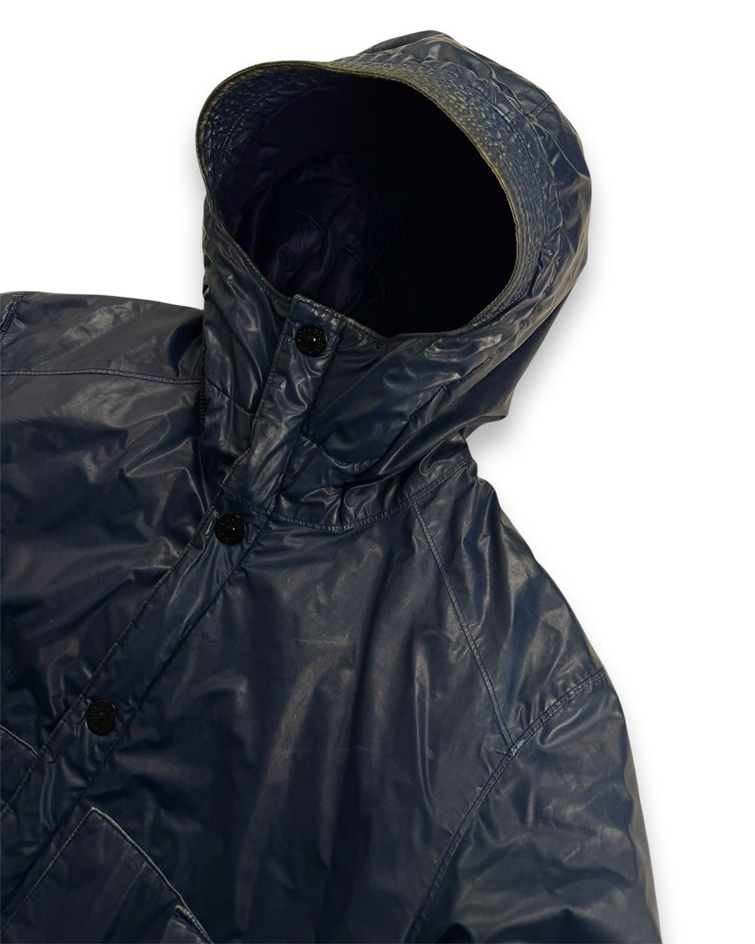 Stone Island Mussola Gommata Padded Blue Jacket (Medium)