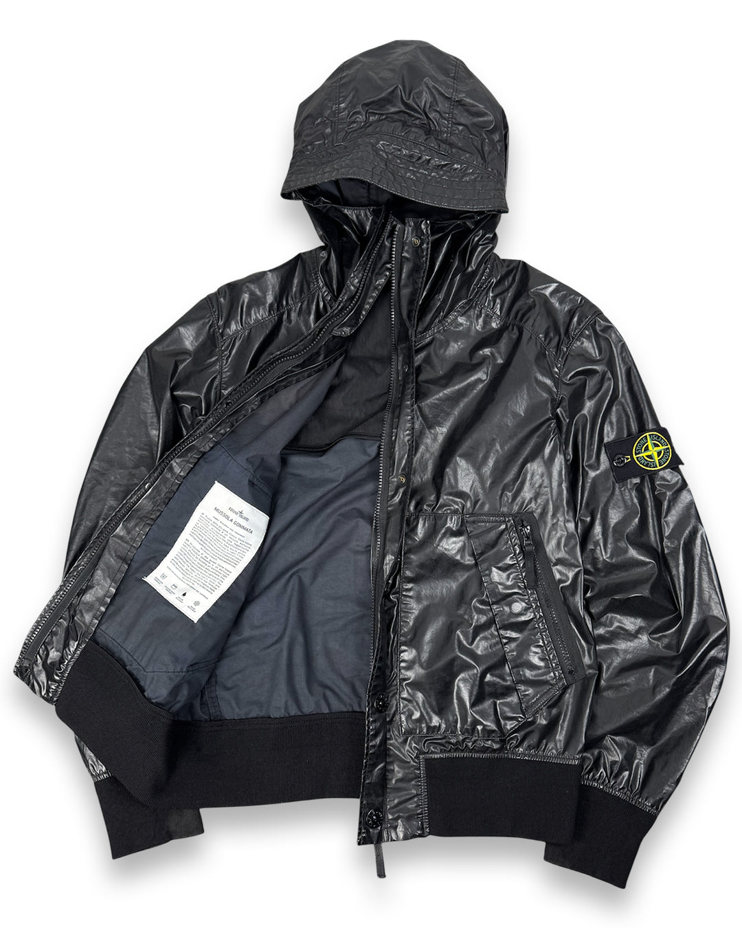 Stone Island Mussola Gommata black Jacket (Small)
