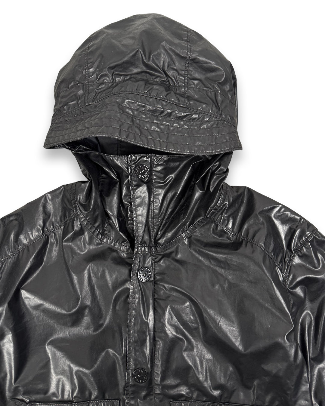 Stone Island Mussola Gommata black Jacket (Small)