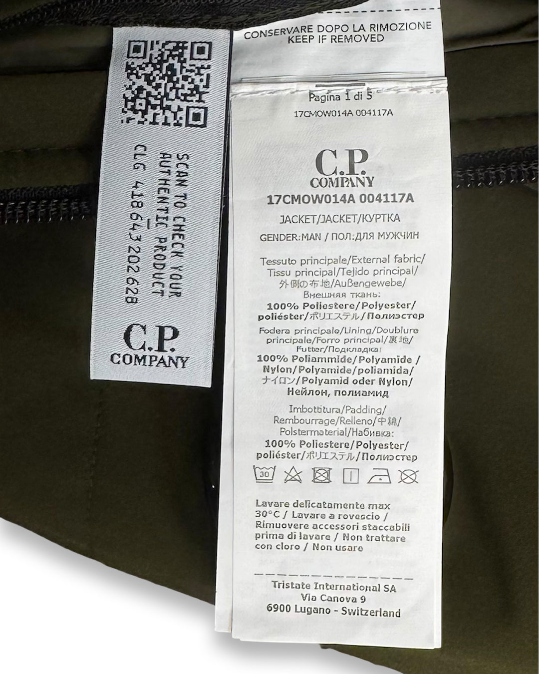 CP Company Pro-Tek Olive Green Jacket (Small)