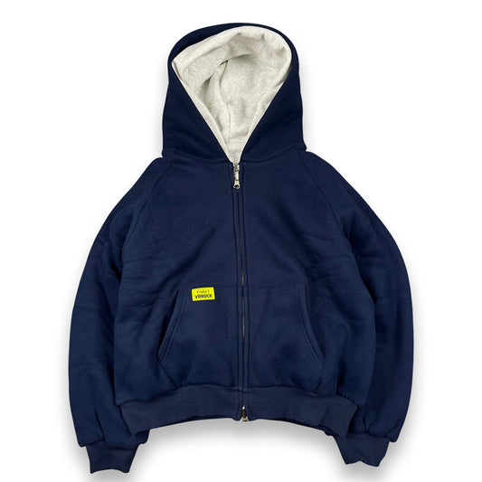 Hoodie Double-Faced Grey / Blue Navy (Medium)