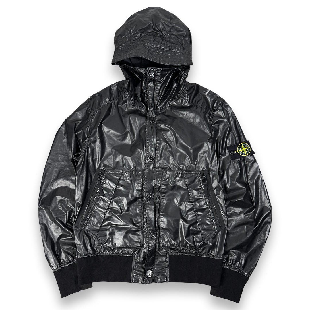 Stone Island Mussola Gommata black Jacket (Small)