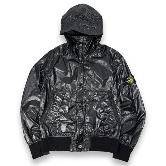 Stone Island Mussola Gommata black Jacket (Small)