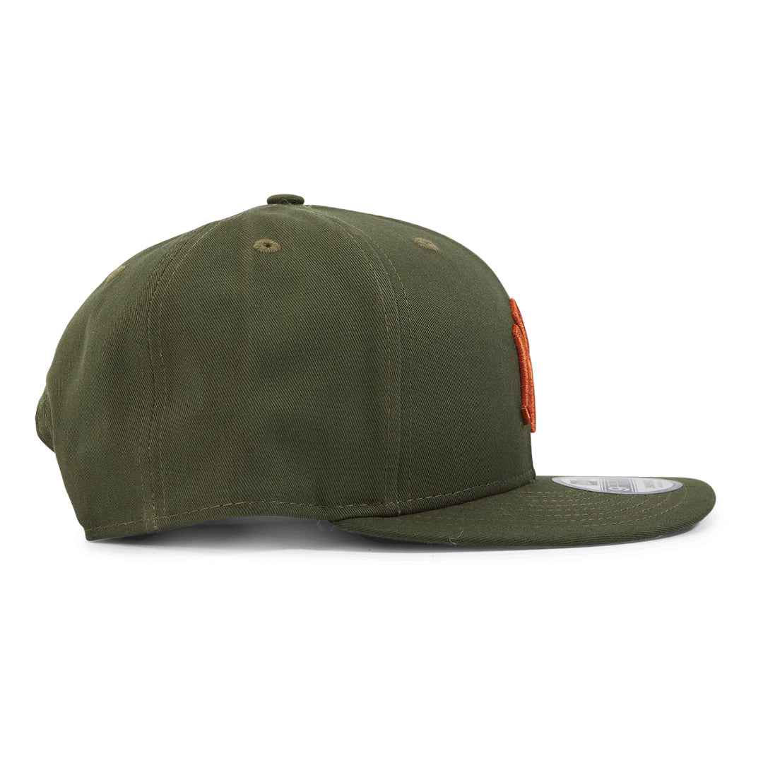 New Era Fitted Hat Olive and Orange (7 1/4)