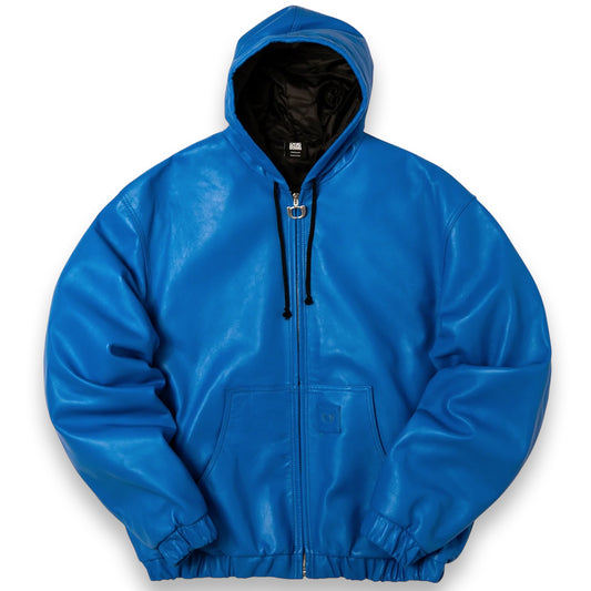 One Block Down Leather Active Jacket Blue (Large)