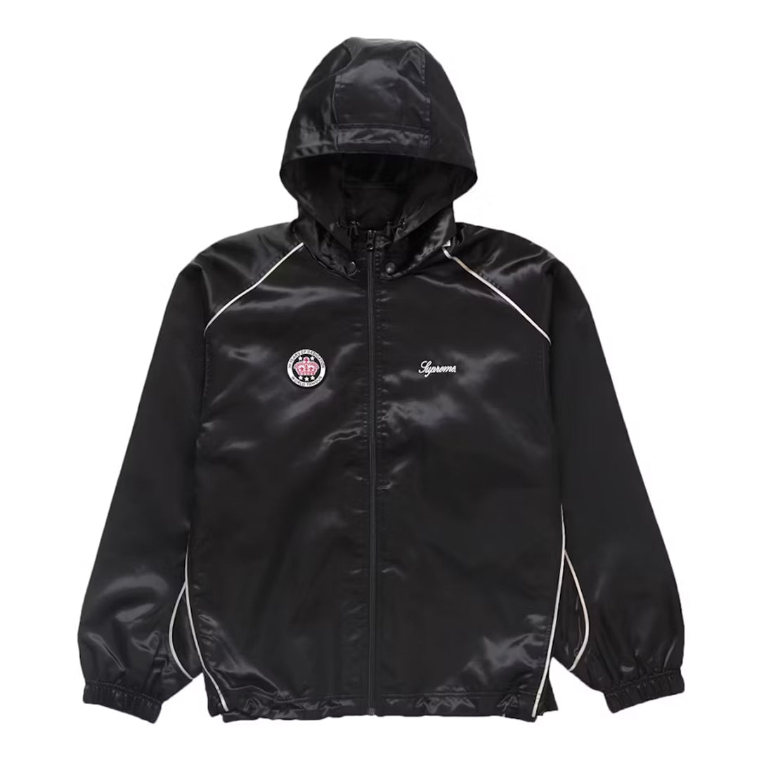 Supreme Satin Hooded Track Jacket Black (Medium)