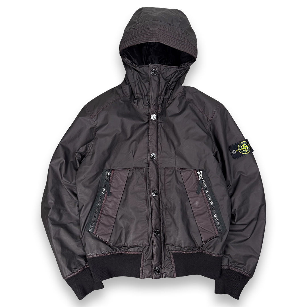Stone Island Mussola Gommata Padded Brown Jacket (Small)