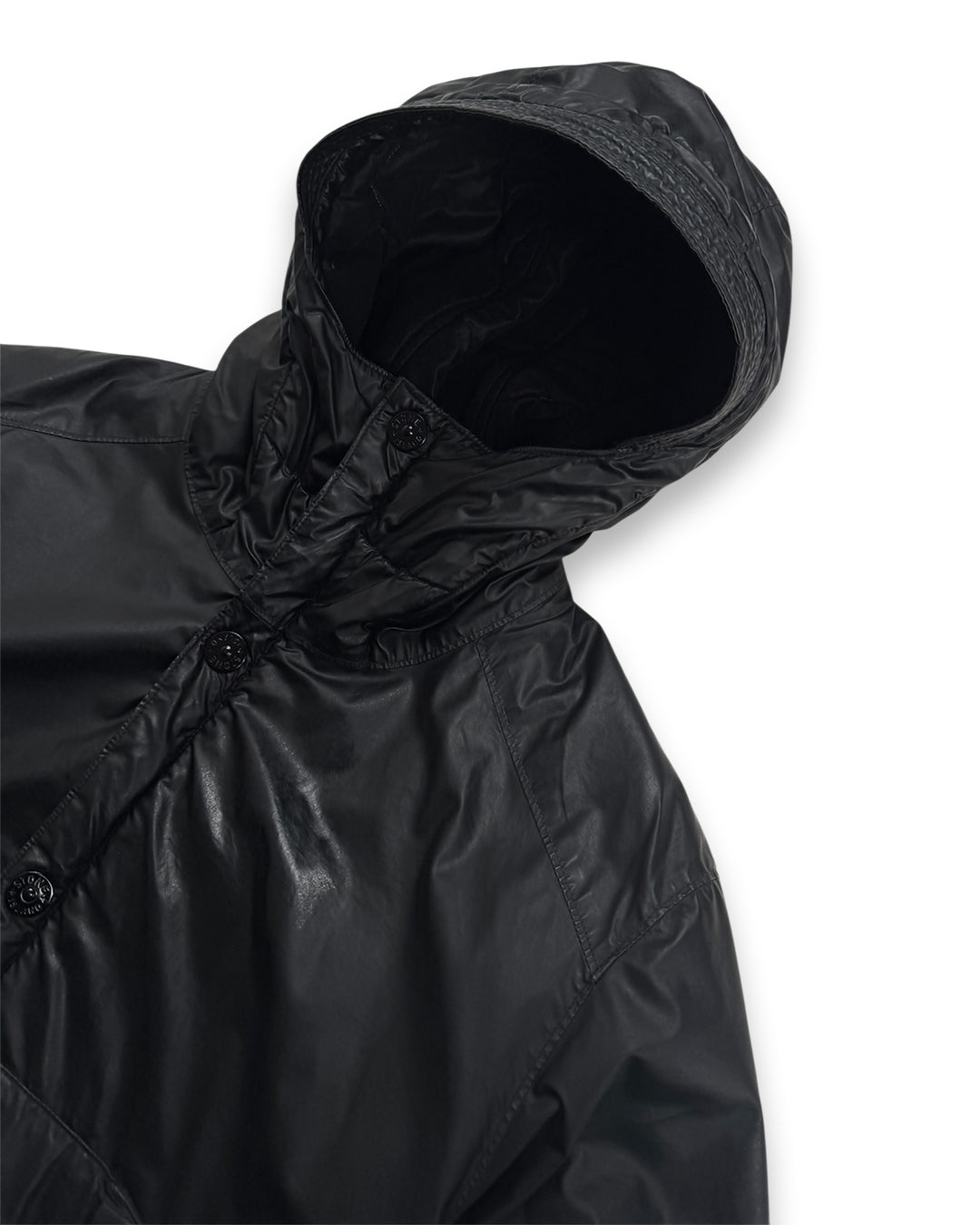 Stone Island Mussola Gommata Padded Black Jacket (Large)